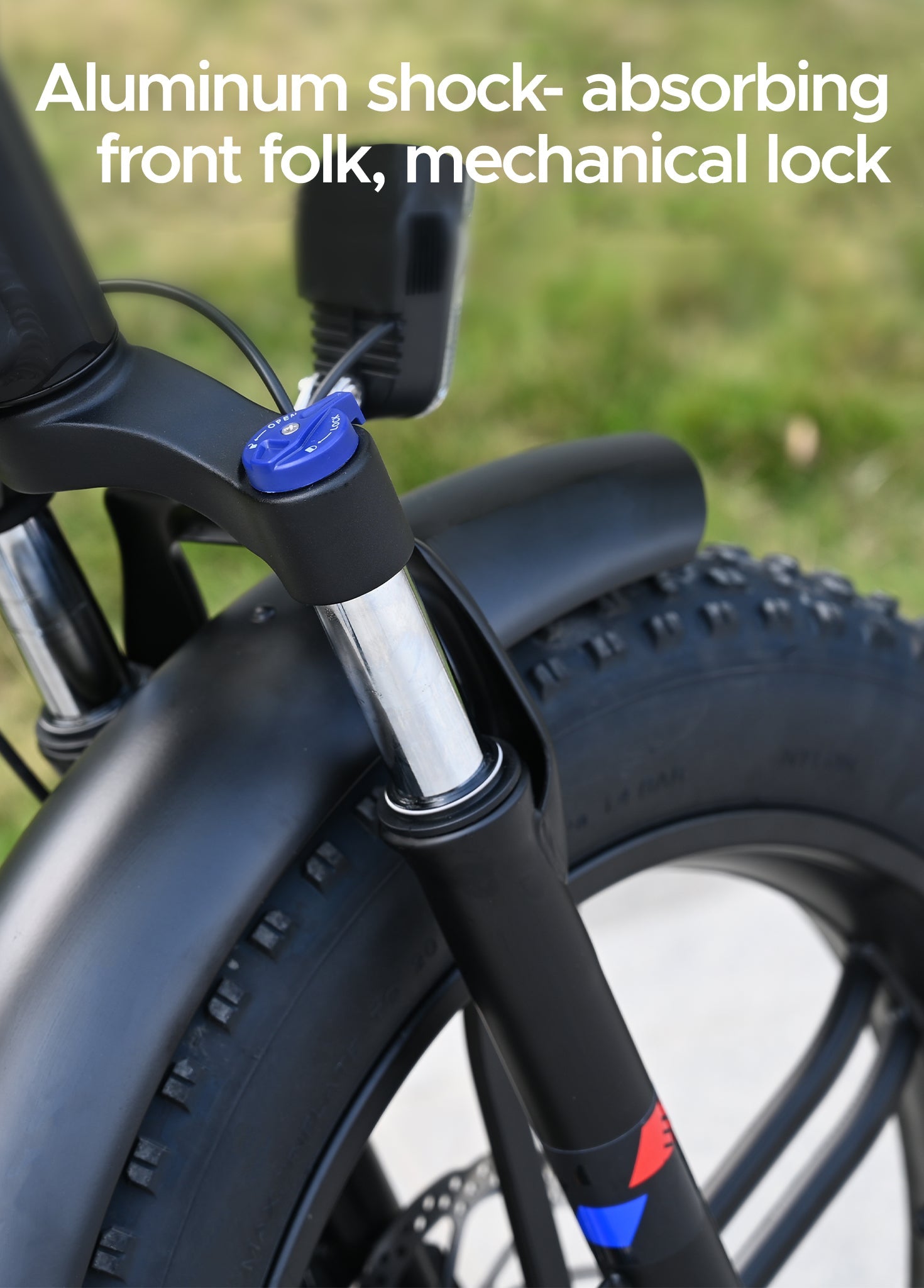 ENGWE Engine X aluminum shock-absorbing front fork with mechanical lock and fat tire design