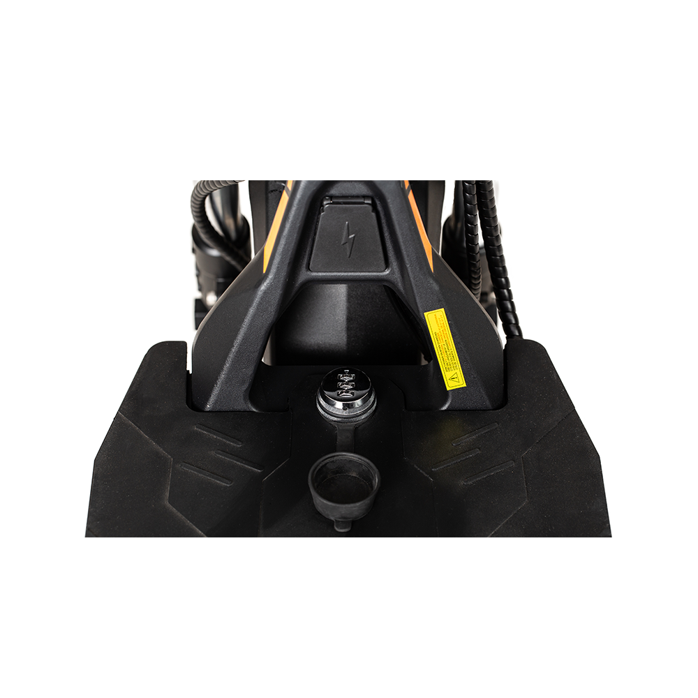 Close-up view of the charging port on the KuKirin G4 Max Electric Scooter - Ultimate Urban Commute.