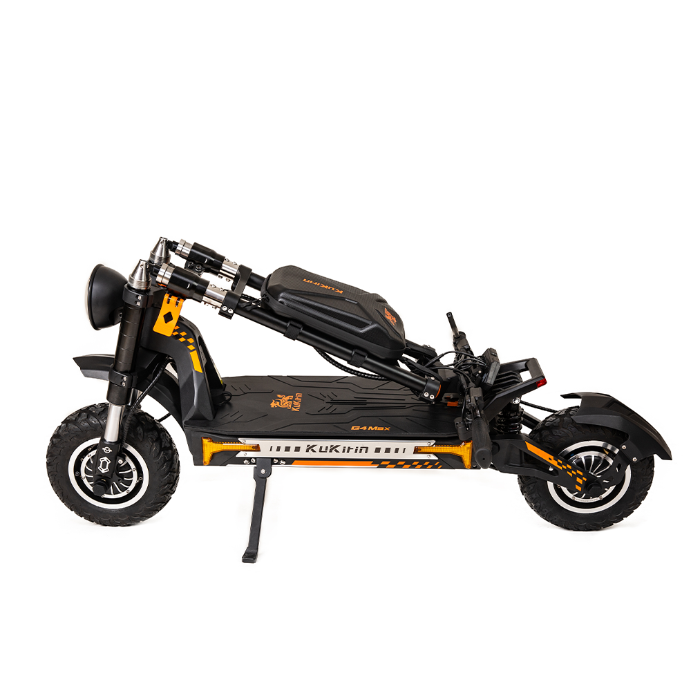KuKirin G4 Max Electric Scooter folded design showcasing urban commuting features.