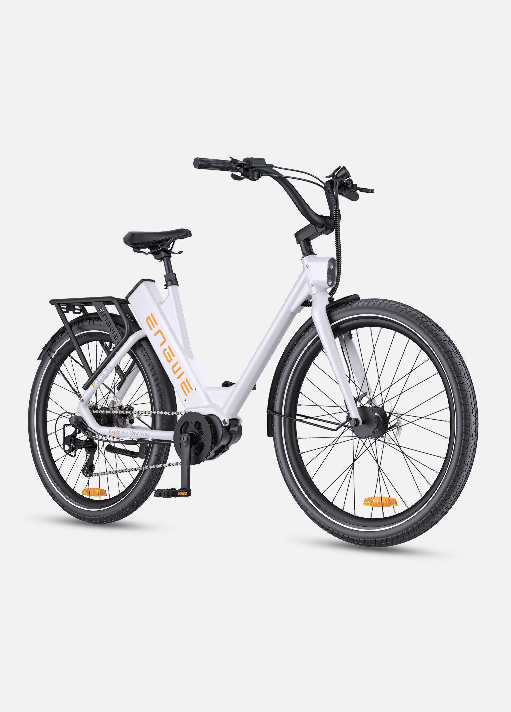 a white engwe p275 st urban e-bike