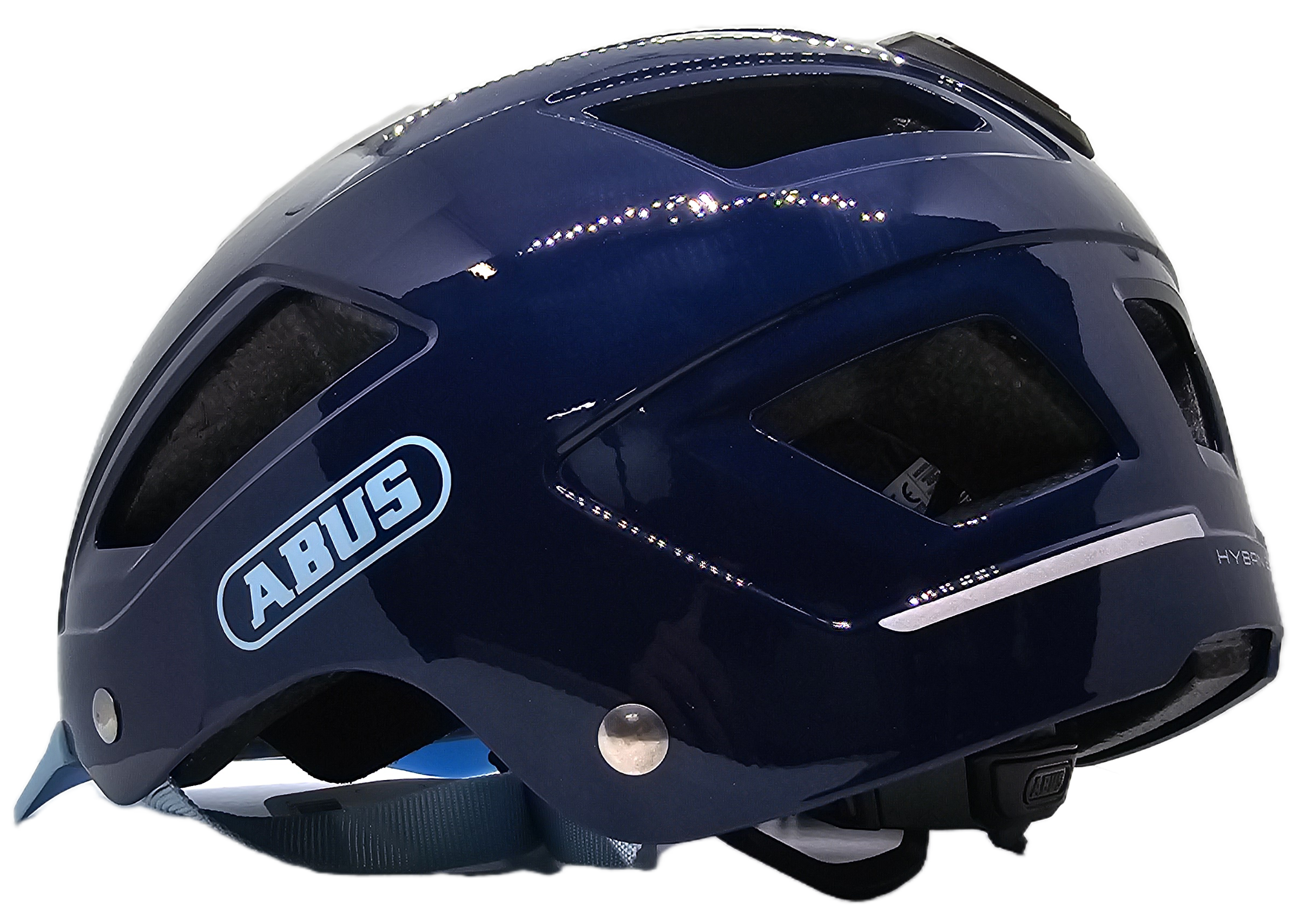ABUS Hyban 2.0 Helmet - Medium / Large side view showcasing strong hard shell and ventilation.