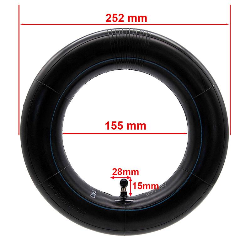 Inner Tube 80/65-6 VC 90° Ewheel showing dimensions 252 mm and 155 mm for optimal fit.
