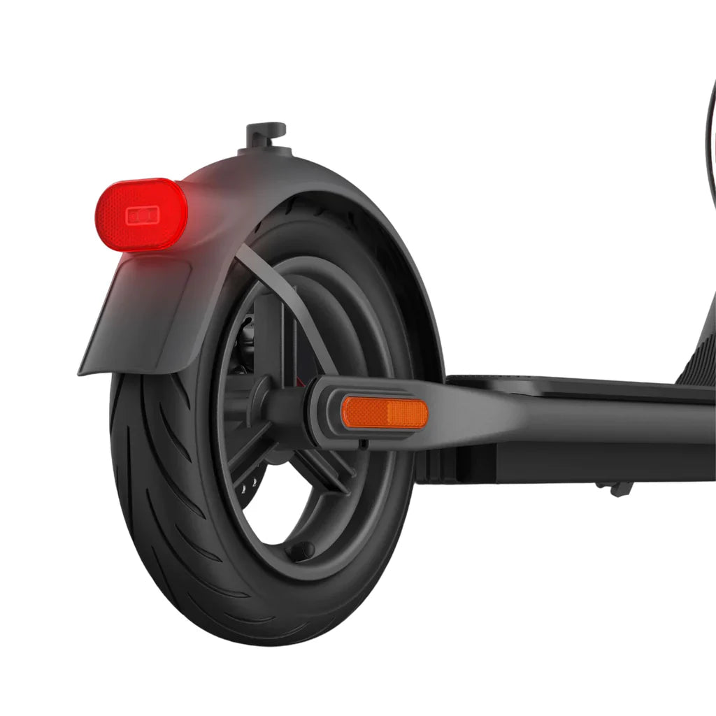 Navee V50 Electric Scooter rear wheel with brake light and tire detail.