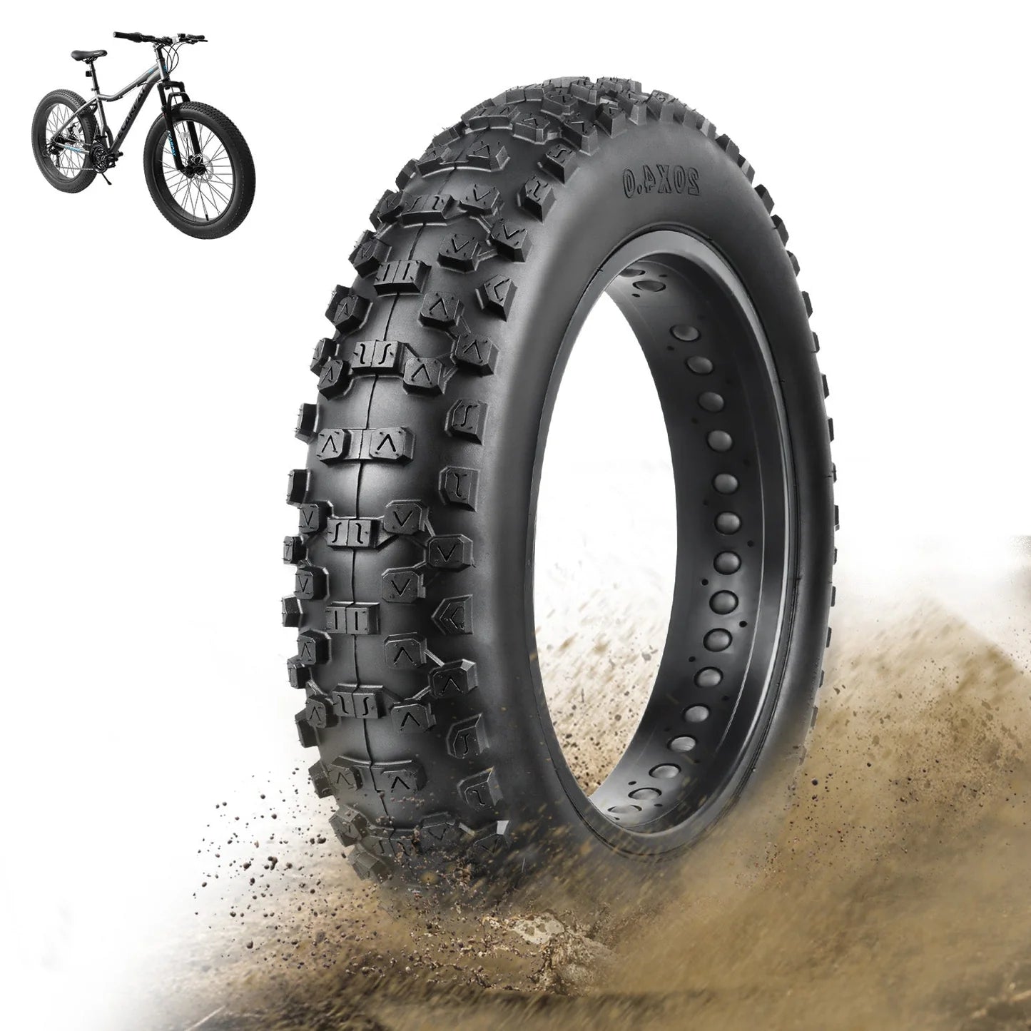 20 x 4 Rock Conqueror Heavy Duty Tire designed for maximum performance in off-road conditions.