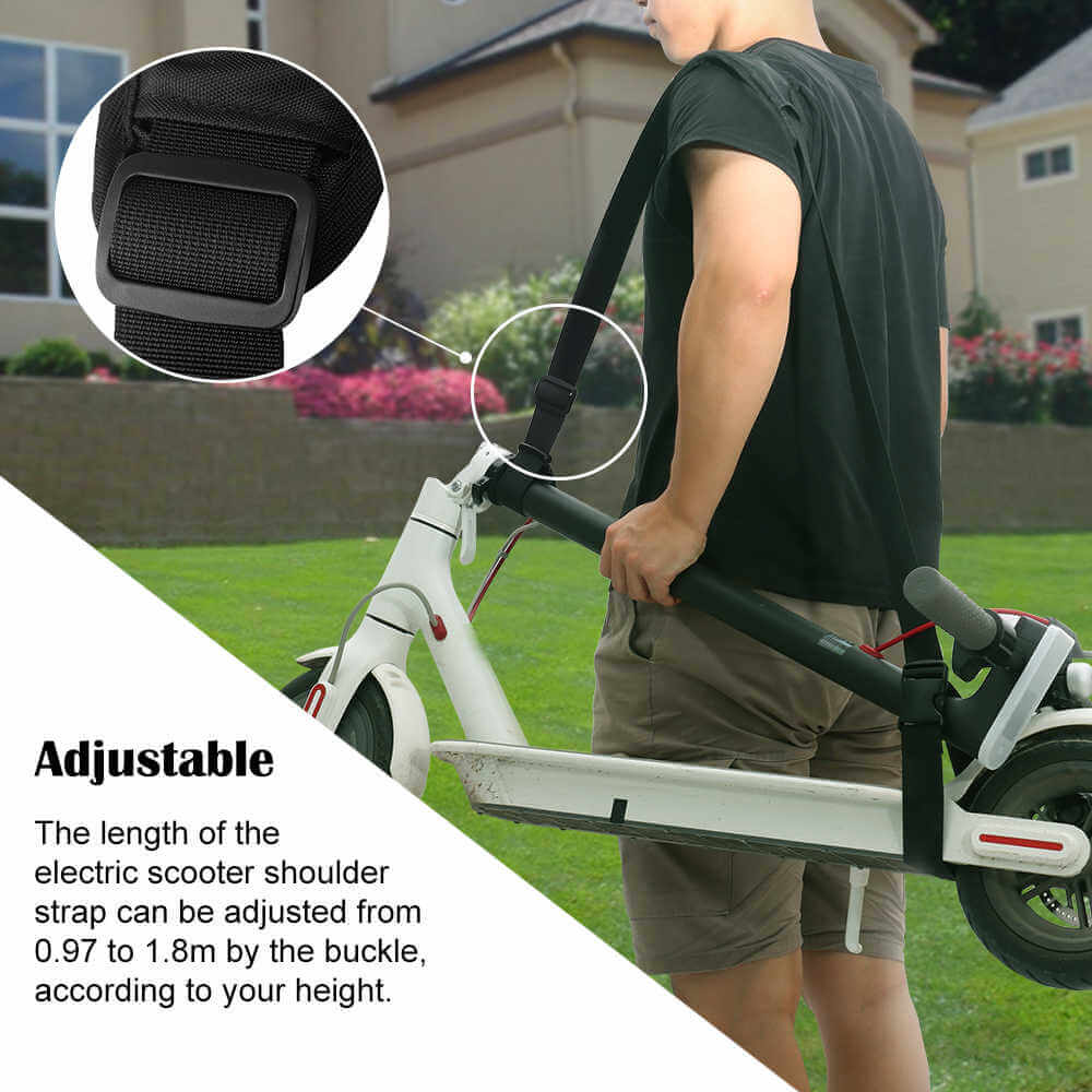 Man carrying M365 using Adjustable Shoulder Strap for Xiaomi Electric Scooter