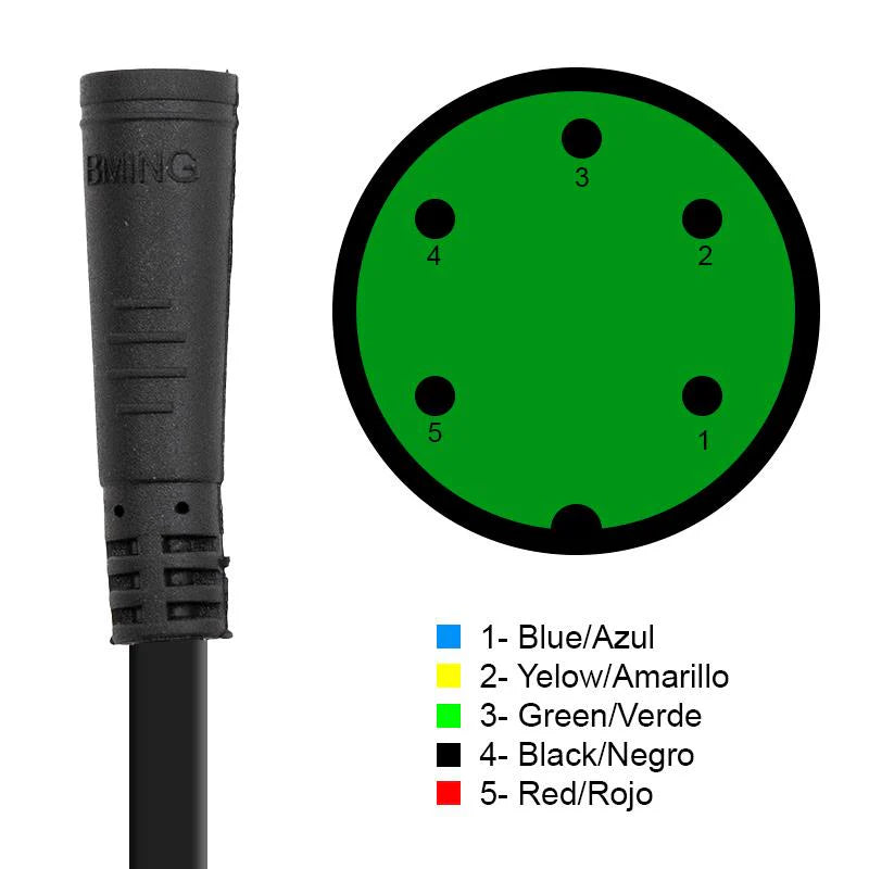 KuKirin G2 Pro Screen Controller Connection Cable pinout illustration showing color coding and connector details.