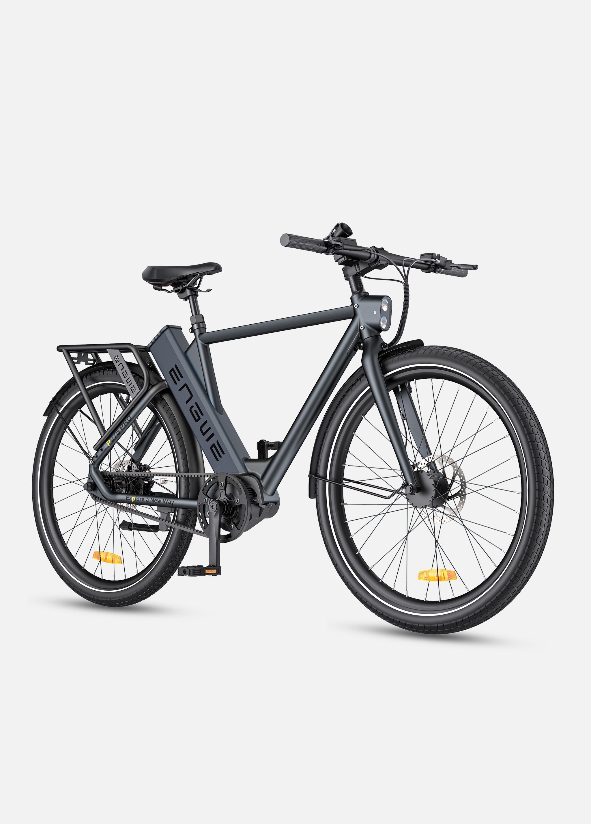 a black engwe p275 pro city e-bike