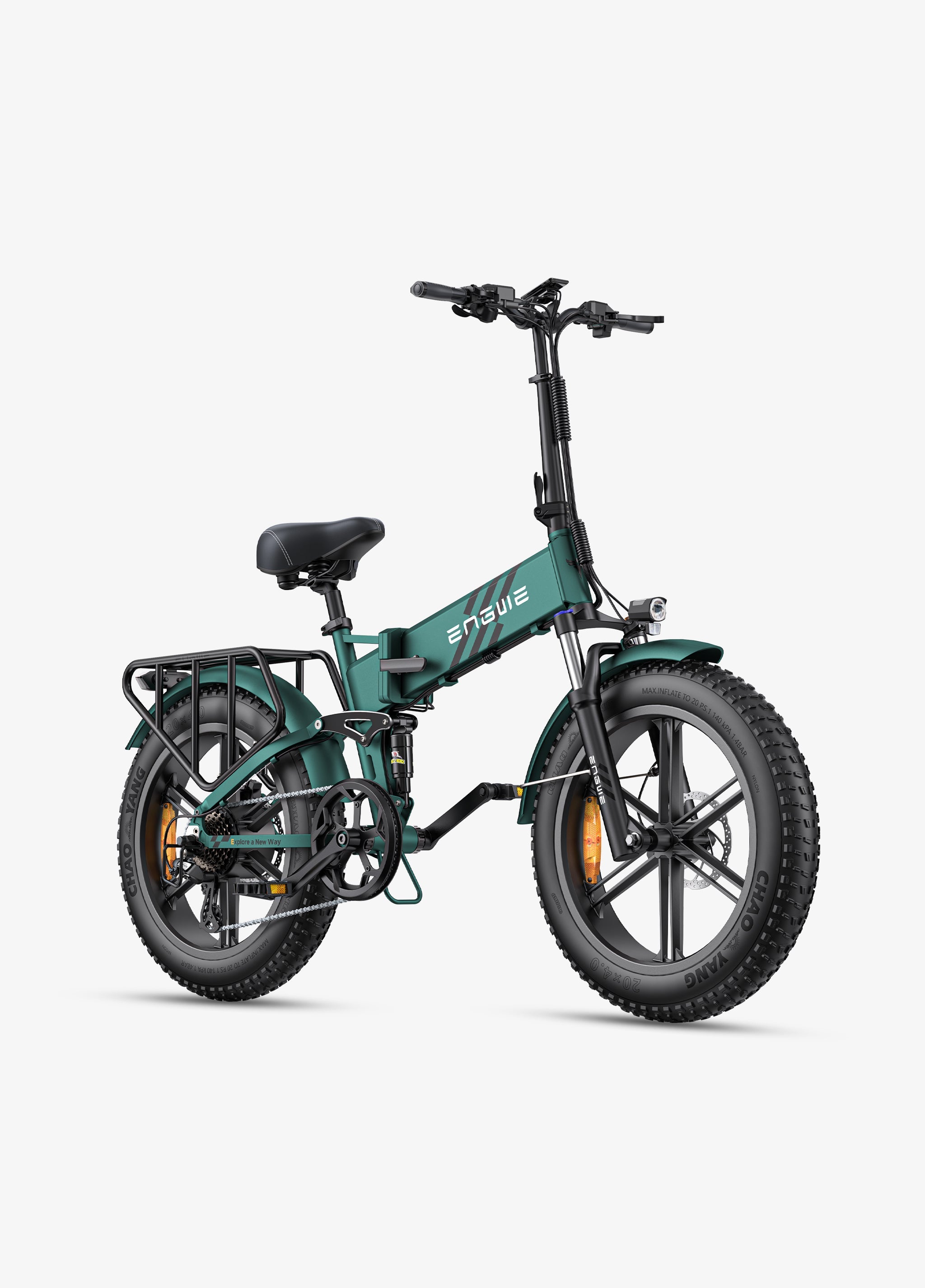 a mountain green engwe engine pro 2.0 all terrain e-bike