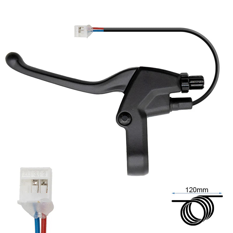 Left or Right Brake Lever for Kukirin G2/G3/G4 [Ewheel] with connector cable and dimensions.