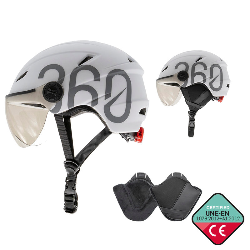 GLOOB urban helmet white and grey size L with removable ear pads