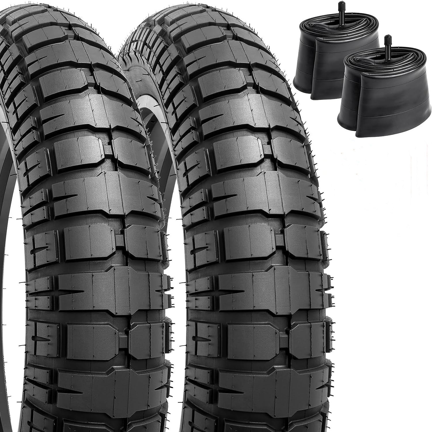 20 x 4.5 fat bike heavy duty tire set with two robust tires and inner tubes for ultimate performance.