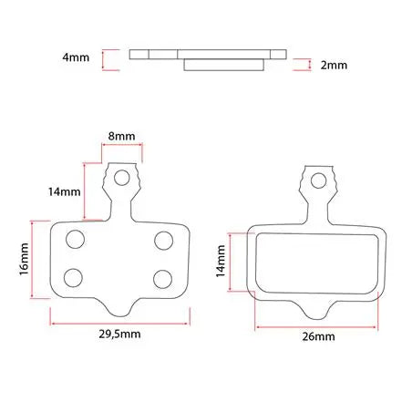 RT002-R resin brake pad - 2 sets